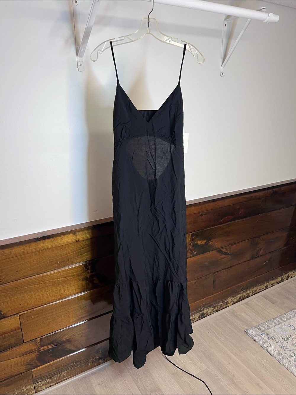 NWT A New Day Open Back Black Spaghetti Strap Midi Dress- M